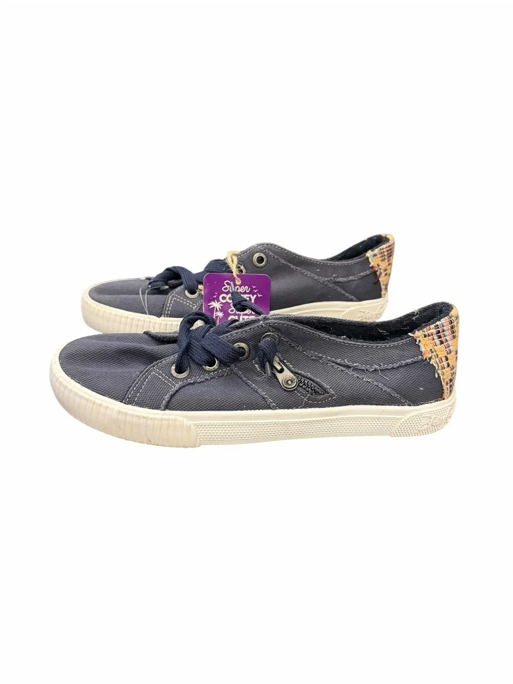 Blowfish Malibu Women's Fruit Sneaker Pure Navy Smoke Canvas Size US 7 NEW Comfy